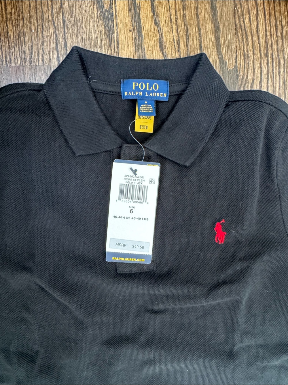 Ralph Lauren Black Polo with Red Pony Embroidery - Picture 2 of 3
